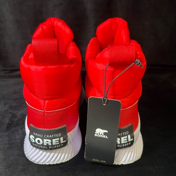 Sorel Waterproof Rain Snow Red Puffer Boots Out N About III Zip Up Winter Shoe - Picture 4 of 7